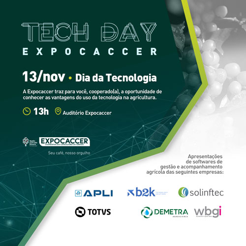 Expocaccer realiza o "Tech Day" com um dia especial voltado para a tecnologia na agricultura